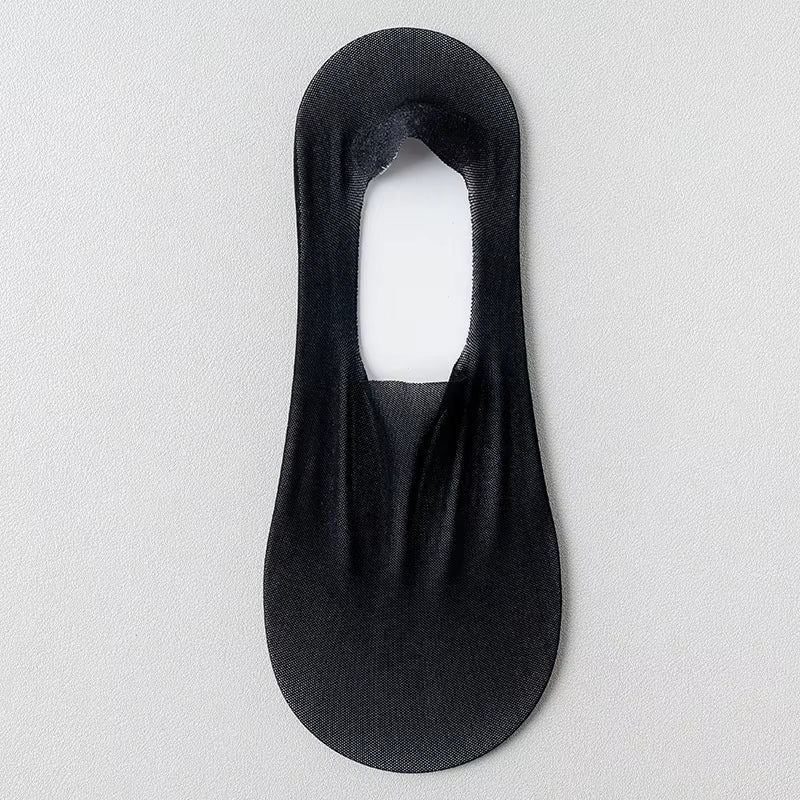 Fashion Non-Slip Invisible Ultra-Thin Ice Silk Boat Sock Summer Breathable Wear Resistant Soft Solid Elastic Women No Show Socks