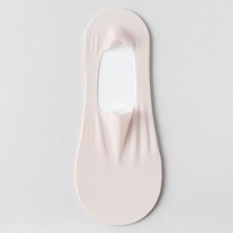Fashion Non-Slip Invisible Ultra-Thin Ice Silk Boat Sock Summer Breathable Wear Resistant Soft Solid Elastic Women No Show Socks