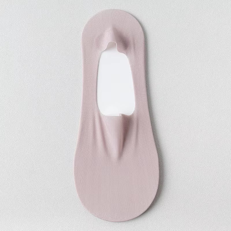 Fashion Non-Slip Invisible Ultra-Thin Ice Silk Boat Sock Summer Breathable Wear Resistant Soft Solid Elastic Women No Show Socks