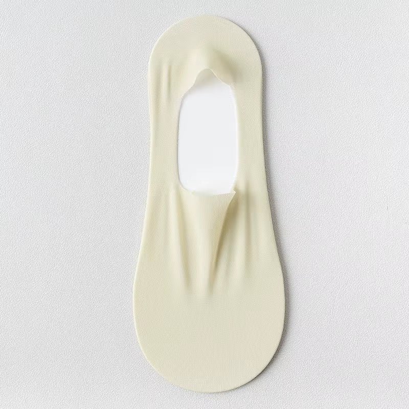 Fashion Non-Slip Invisible Ultra-Thin Ice Silk Boat Sock Summer Breathable Wear Resistant Soft Solid Elastic Women No Show Socks