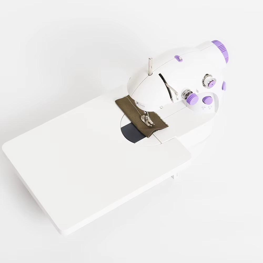 Sewing Machine Mini Portable Household Night Light Foot Pedal Straight Line Hand Table Two Thread Kit Electric