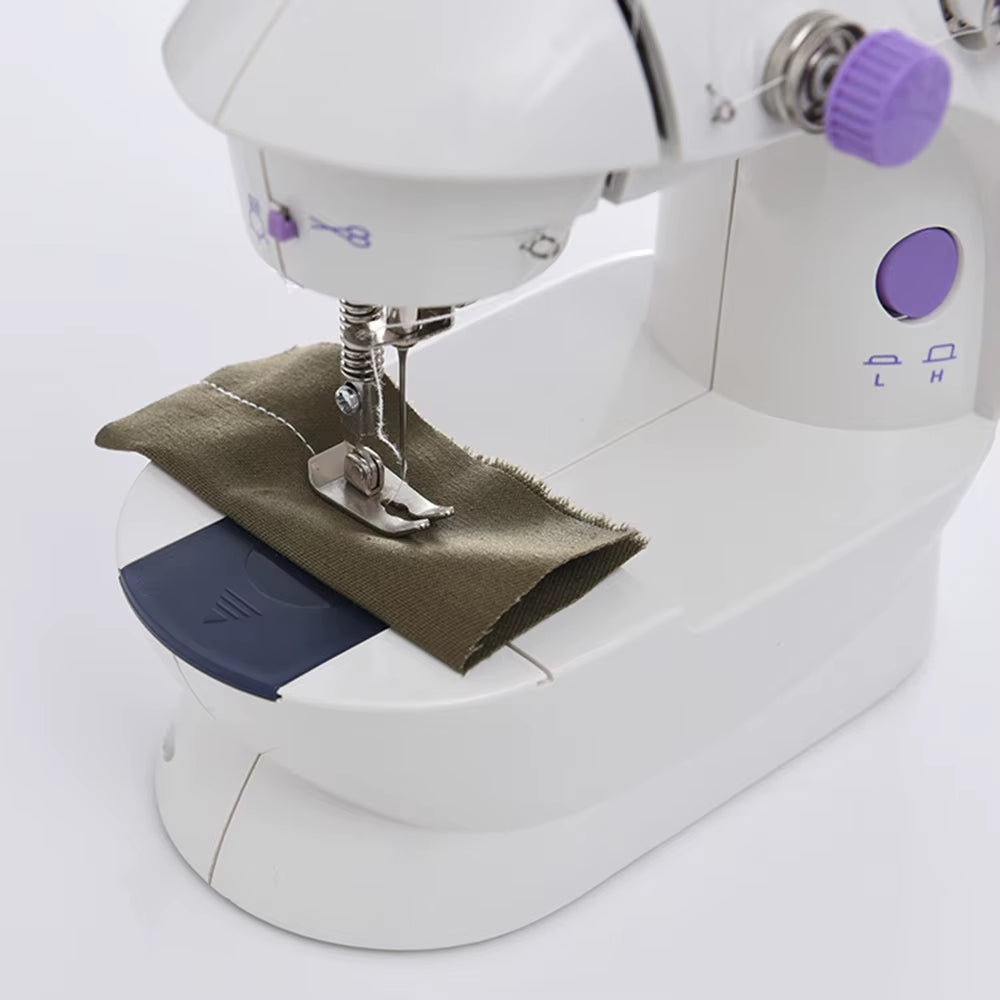 Sewing Machine Mini Portable Household Night Light Foot Pedal Straight Line Hand Table Two Thread Kit Electric