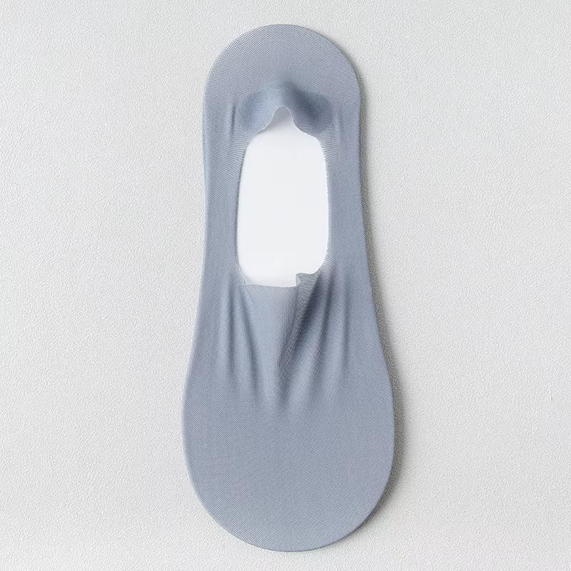 Fashion Non-Slip Invisible Ultra-Thin Ice Silk Boat Sock Summer Breathable Wear Resistant Soft Solid Elastic Women No Show Socks